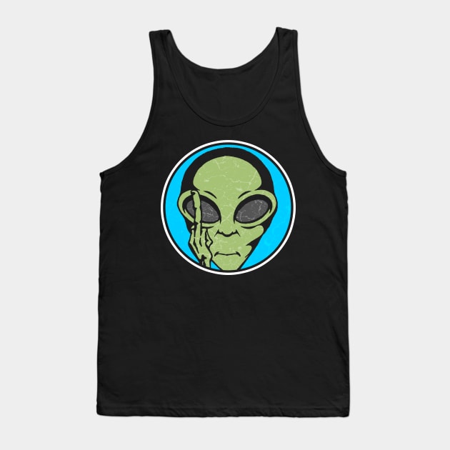 Funny Alien Showing Middle Finger Tank Top by Mila46